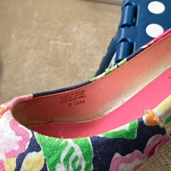 Lilly Pulitzer Floral Wedges - Pink, Green, Gold - Picture 5 of 7